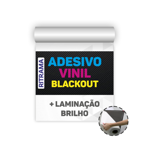 ADESIVO VINIL BLACKOUT RITRAMA LAMINAÇÃO BRILHO 0 10 4x0 LAMINAÇÃO