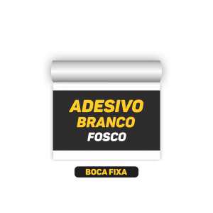 BOCA FIXA - ADESIVO BRANCO FOSCO - RITRAMA  LARGURA FIXA - Mínimo de compra: 1m² CORES 4x0   