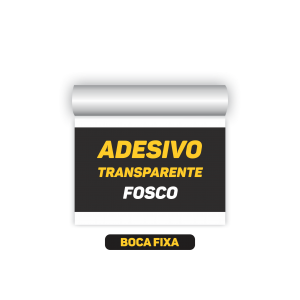 BOCA FIXA - ADESIVO TRANSPARENTE FOSCO  LARGURA FIXA - Mínimo de compra: 1m² CORES 4x0   