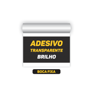 BOCA FIXA - ADESIVO TRANSPARENTE BRILHO  LARGURA FIXA - Mínimo de compra: 1m² CORES 4x0   