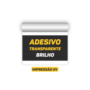 IMPRESSÃO UV - ADESIVO TRANSPARENTE BRILHO  LARGURA FIXA CORES 4x0   