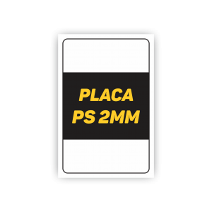 PLACA EM PS 2MM COM ADESIVO IMPRESSO   CORES 4x0  CORTE RETO 