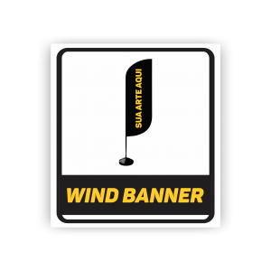 WIND BANNER COMPLETO  HASTE, BANDEIRA E BASE DE CONCRETO    